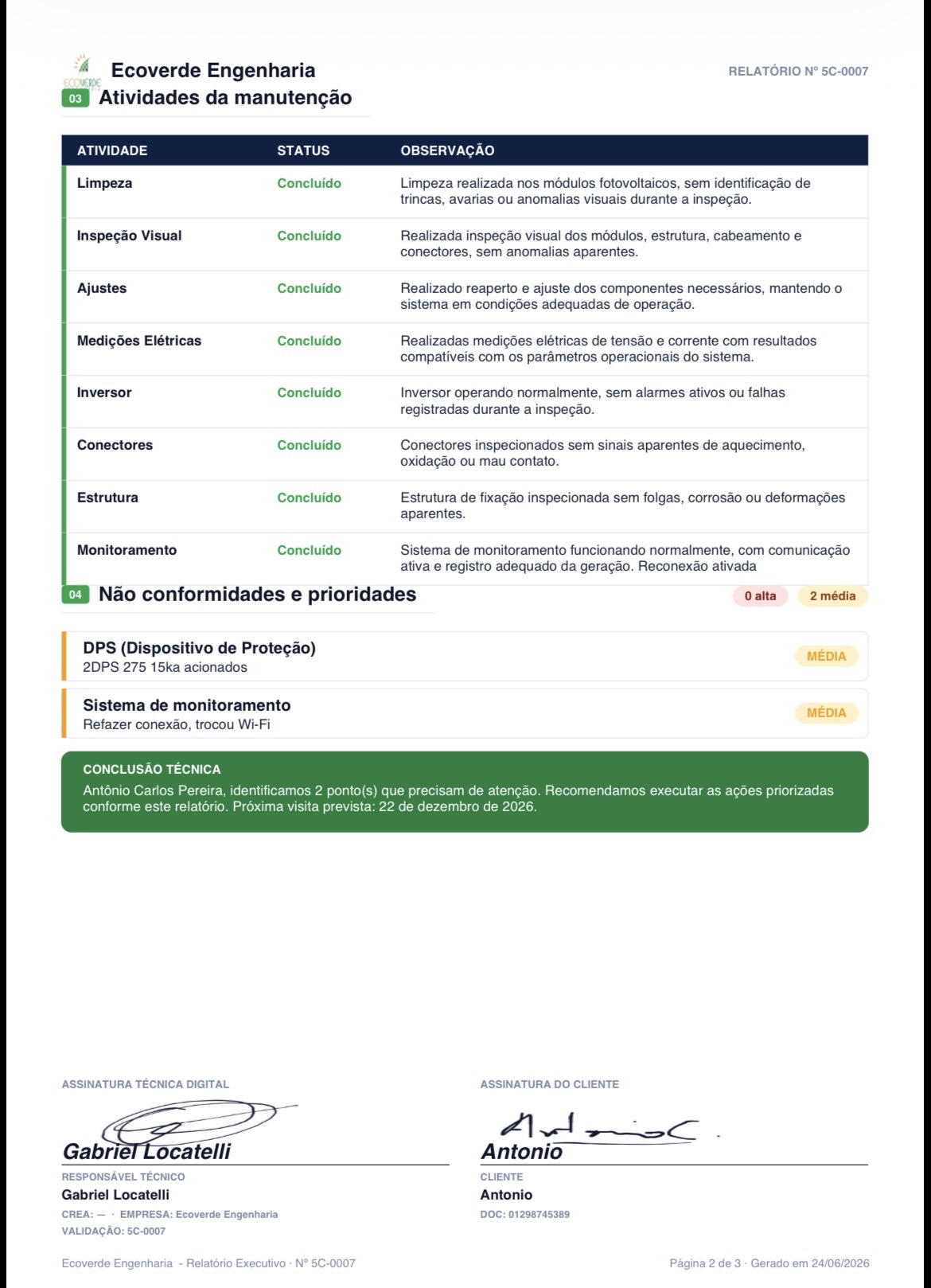 Relatório PDF — página 2